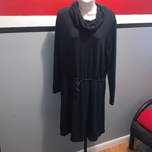 LOU & GREY for LOFT cowl neck navy dress LARGE